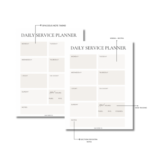 DIGITAL WEEKLY SERVICE PLANNER